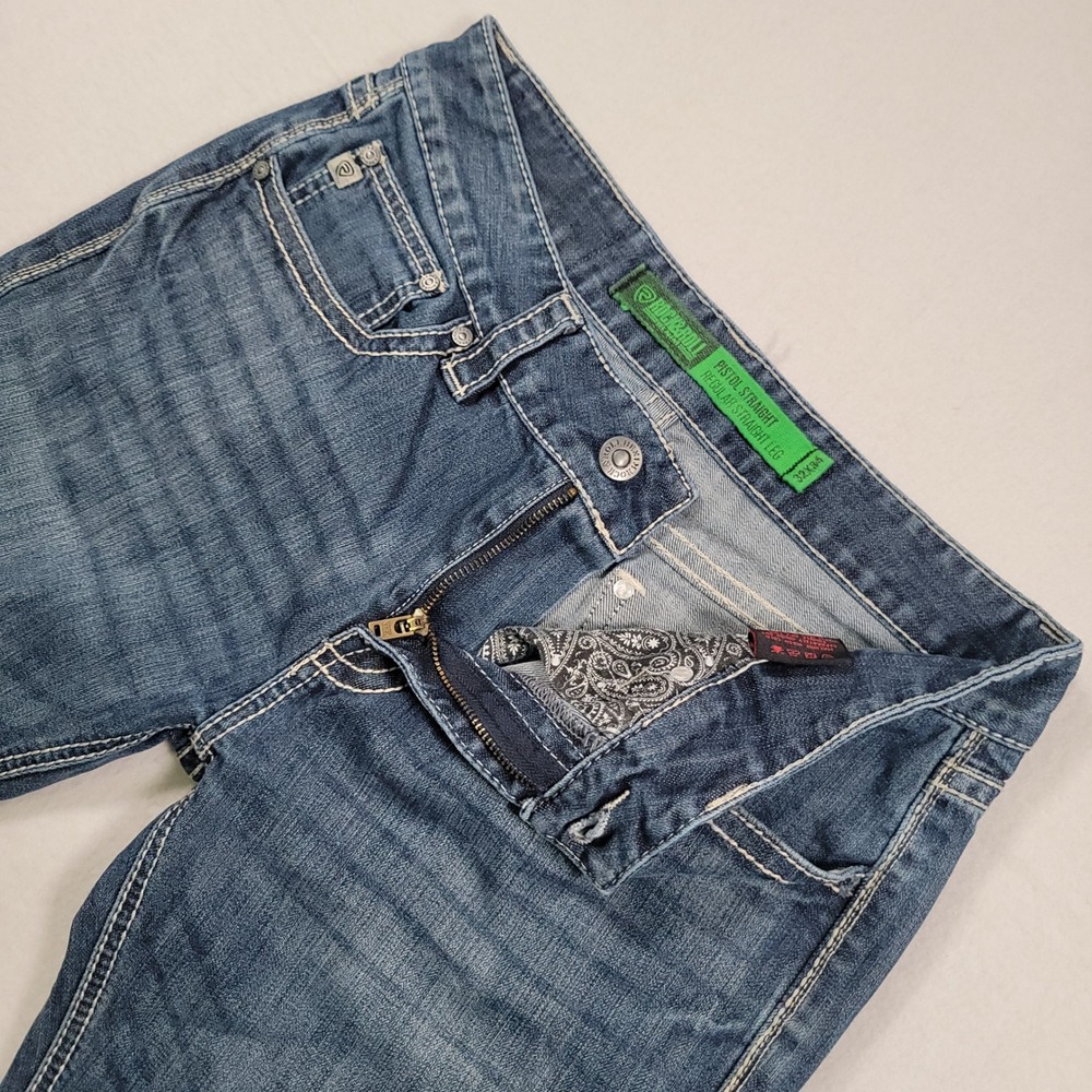 Rock & Roll Denim Pistol Straight Jeans Mens 32x34 Blue Regular Straight M1P3473